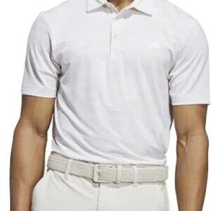 adidas Striped White Polo Shirt XXL